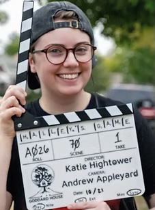 Gabee with clapperboard